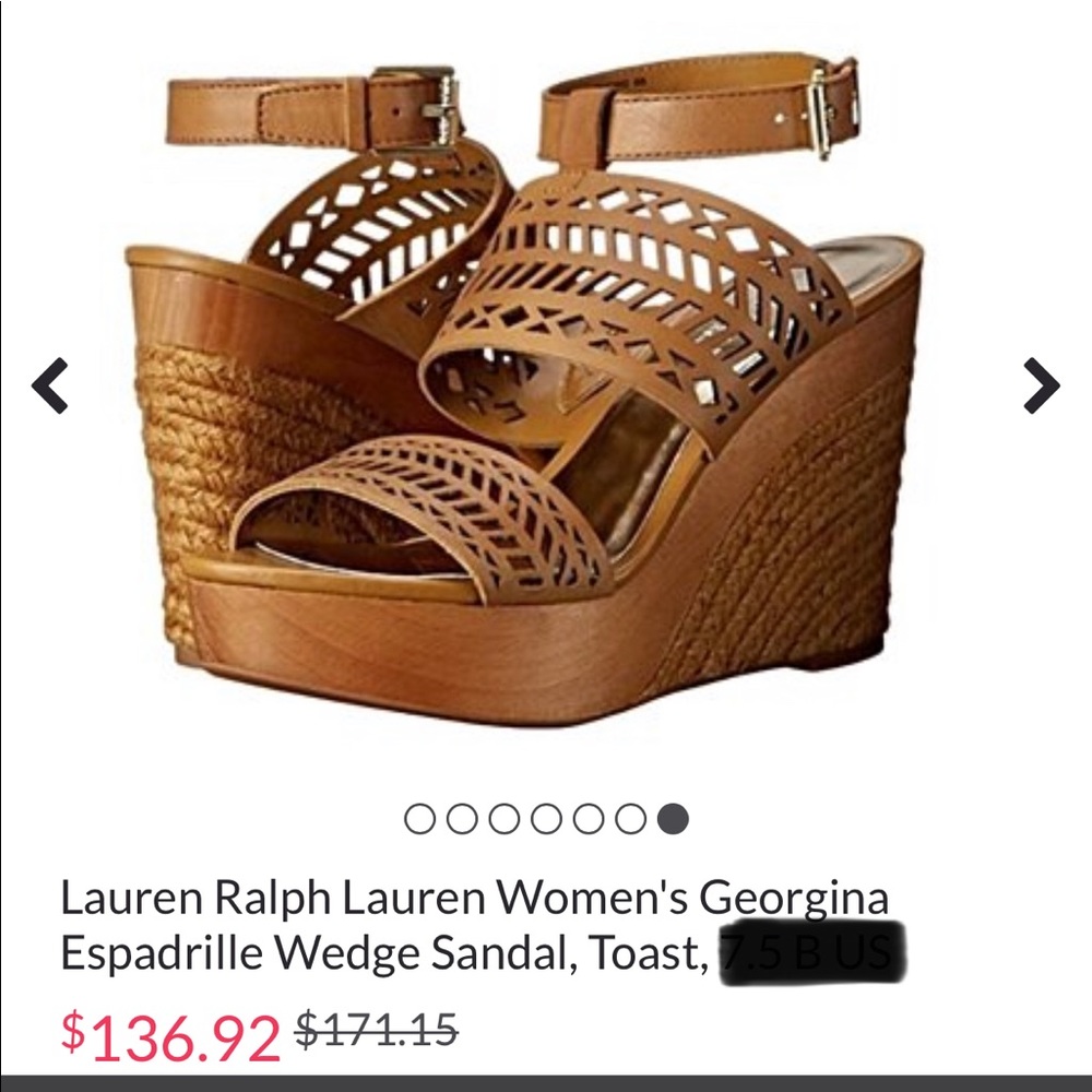 Ralph Lauren Georgina Wedge Sandel size 8.5